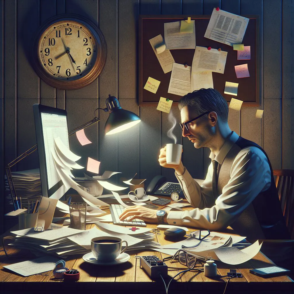 تأثیر ADHD و خواب بر کیفیت زندگی بزرگسالان تصویری از یک فرد بالغ که علائم مختلف ADHD را تجربه میکند.